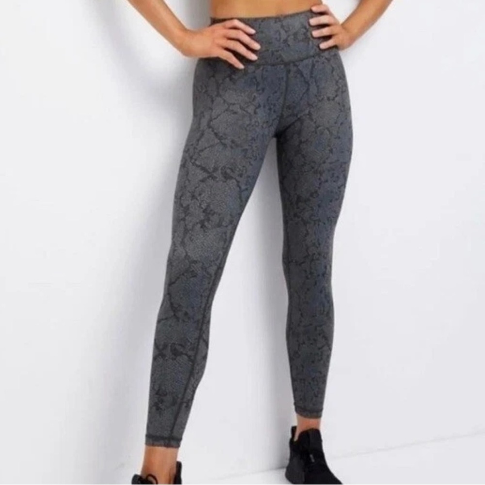 Anthropologie AllFenix Python Print 7/8 Legging Blue Charcoal | Size Medium